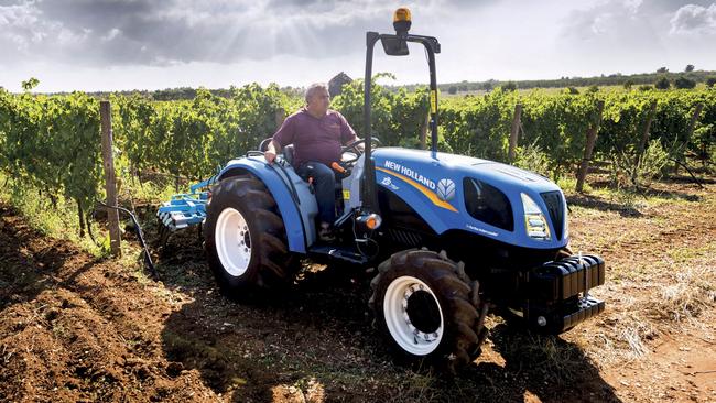 Fruitful push: New Holland T3.75F three-cylinder specialist tractor with lots of extras.