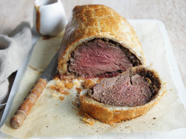A classic beef wellington as pictured in cook books. Picture: Supplied
