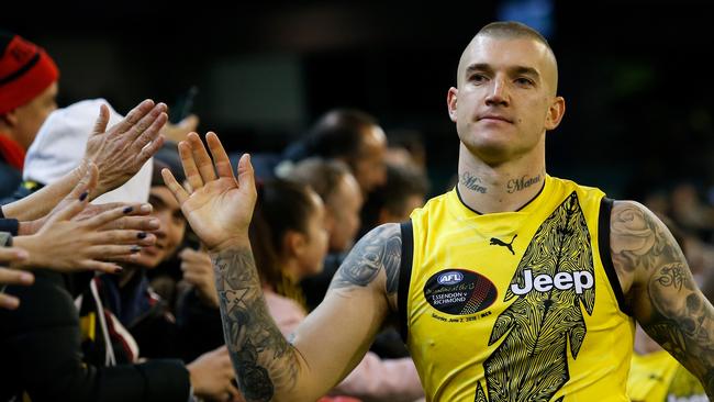 Richmond’s Dustin Martin will miss tonight’s game against Port Adelaide