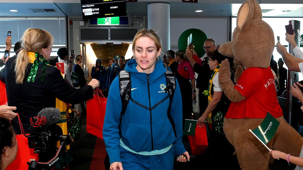 Carpenter arriving in Brisbane. Photo by Bradley Kanaris/Getty Images