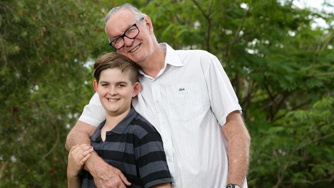 Hayden McPhillimey, 11, saved his granddad's Mark Ulrich life by performing CPR. Picture: Jonathan Ng