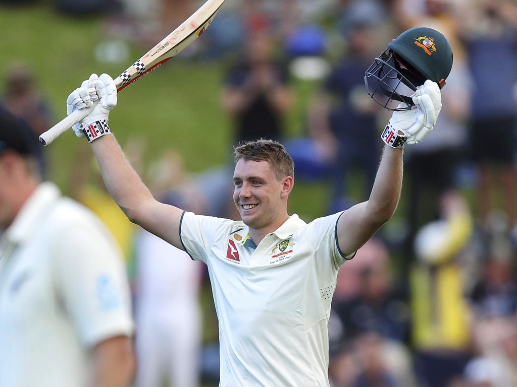 Green celebrates that important century in New Zealand in March. Picture: Hagen Hopkins/Getty Images