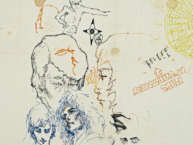 A tablecloth illustrated by The Beatles is up for auction