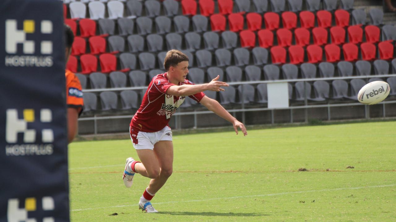 Sonny Herdegen in action for the Redcliffe Dolphins Connell Cup team this year.