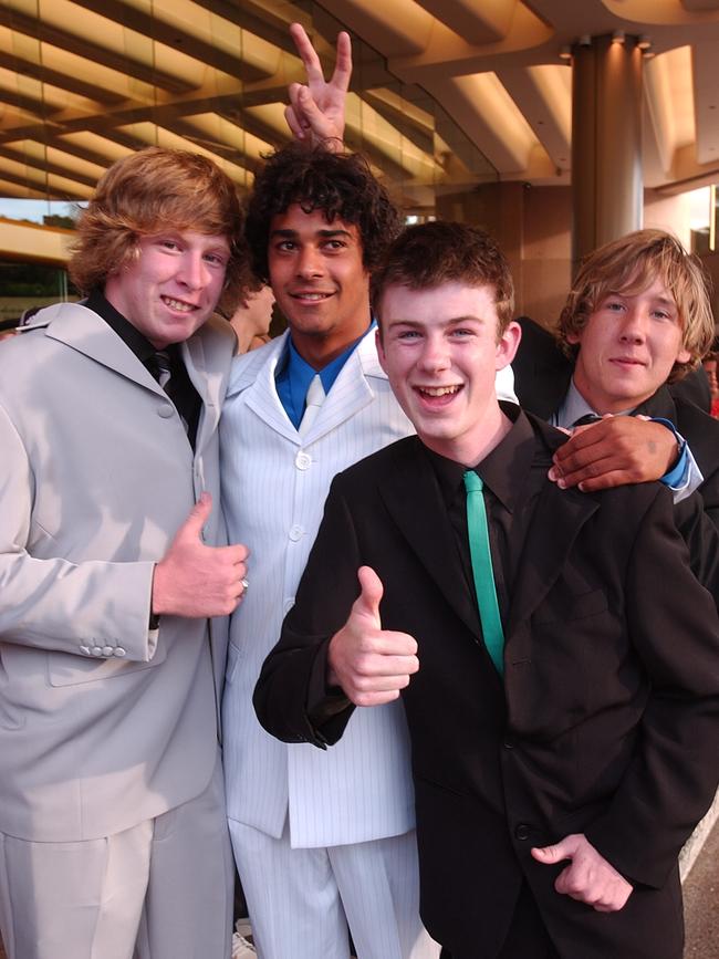 Palm Beach Currumbin High School formal at Conrad Jupiters Casino. Rory Treveton, Dougy Wilkinson, Jayden Stevens and Pat Turner. Reporter: Ben Dillaway