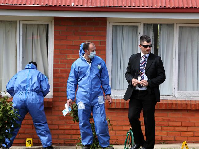 Forensic examination of crime scene at Parua Road, Newnham. Picture Chris Kidd