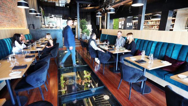 Upstairs, downstairs: The dining room and cellar at Rokkbank &amp; Co. Pictures Rebecca Michael.