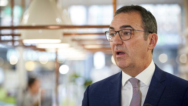 Premier Steven Marshall says interstate travel could be allowed to Tasmania and the ACT by the school holidays. Picture: Mike Burton