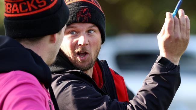 RDFNL: Romsey coach Justin Sherman. Picture: Hamish Blair