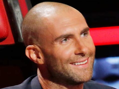 Adam Levine bald on The Voice US. Picture: Trae Patton/NBC