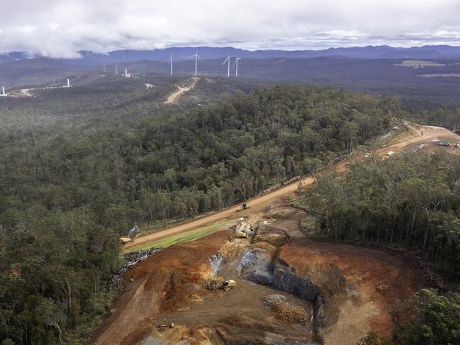 Kaban Wind Farm is located in far north Queensland near the rural communities of Tumoulin and Ravenshoe. The Kaban Wind Farm consist of 28 turbines and is foreign owned by French company NEOEN. Picture: Steven Nowakowski