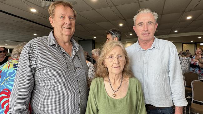 Andre Els (left) with Lismore MP Janelle Saffin and Page MP Kevin Hogan at the Goonellabah community crime meeting. Picture: Cath Plitz