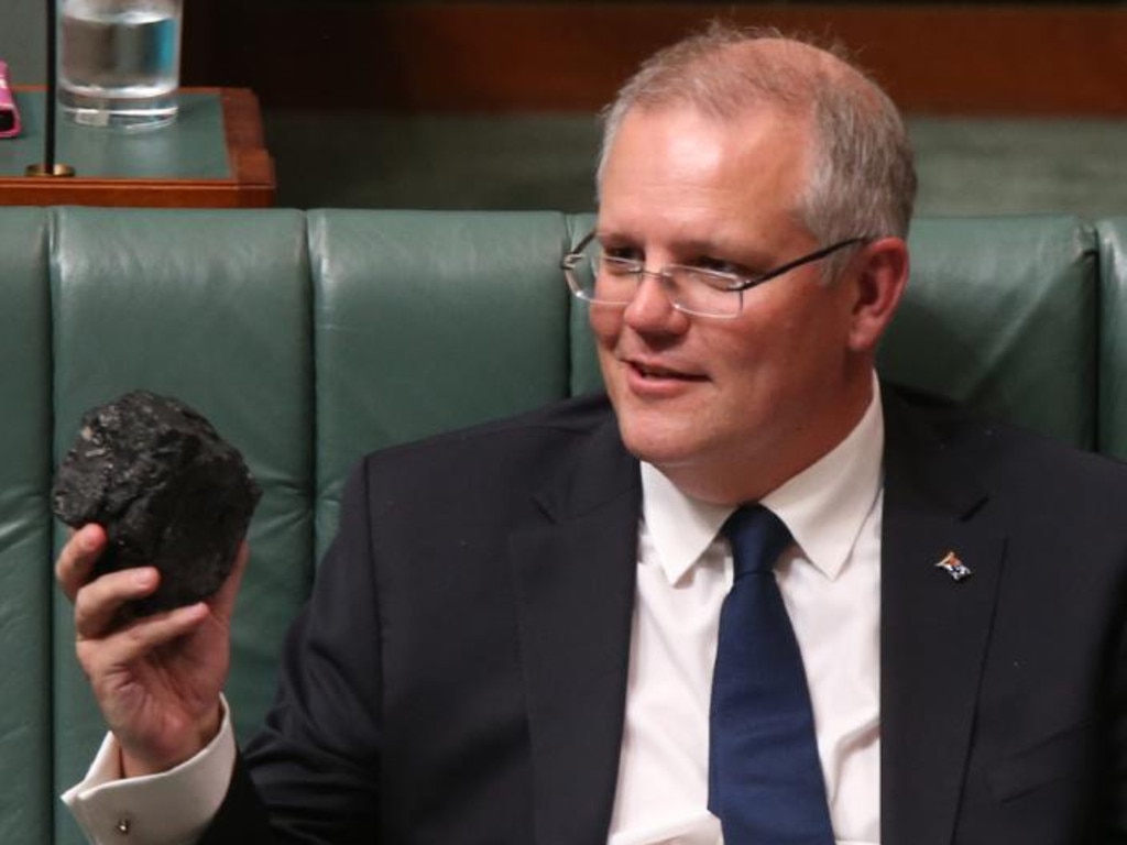 Mr Bowen was channelling Scott Morrison who, as treasurer, brought a lump of coal to parliament.