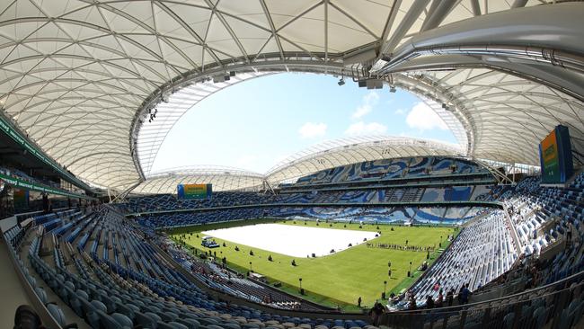 A photo of the completed stadium.