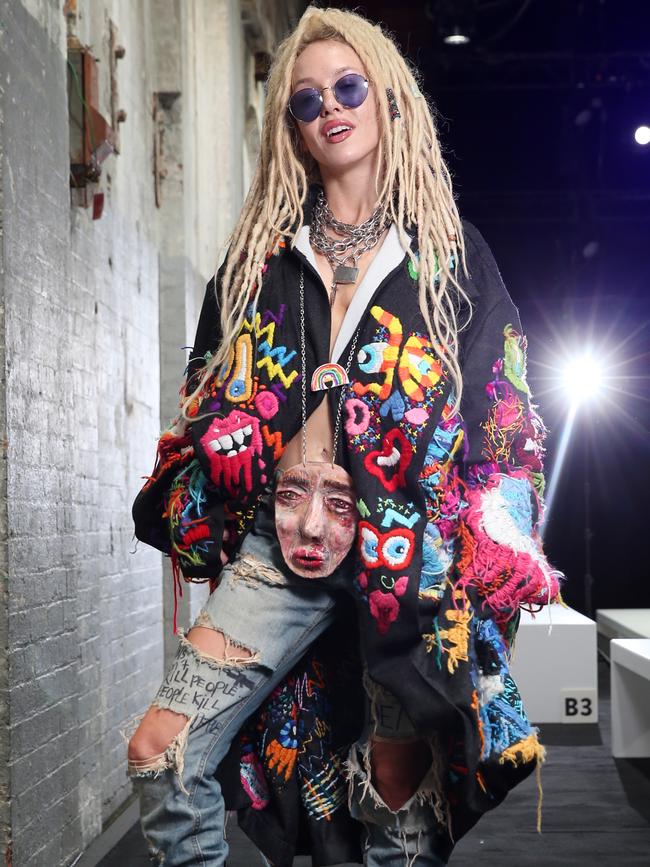 Imogen Anthony pictured at the 2019 Mercedes Benz Fashion Week Australia held at Carriage Works in Redfern Sydney. Picture: Richard Dobson