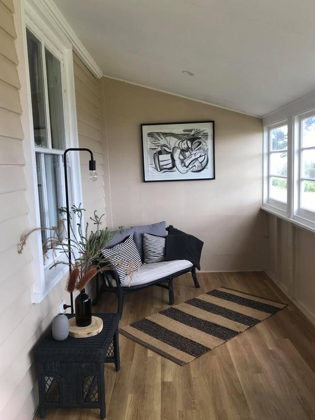 A charming sunroom in one of the old cottages.