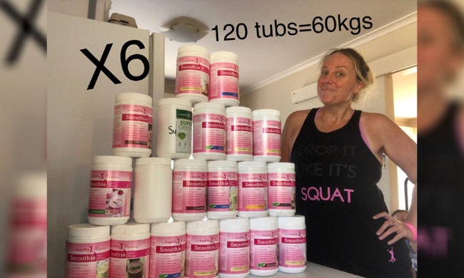 Going through 120 tubs of Healthy Mummy smoothies, helped me lose 60kg. Image: supplied.