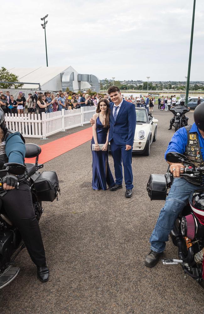 Graduate Blake Hockings is partnered by Chloe Roberts at The Industry School formal at Clifford Park Racecourse, Tuesday, November 12, 2024. Picture: Kevin Farmer