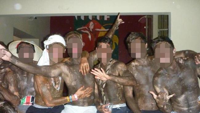 Students at St Mark’s College in blackface.