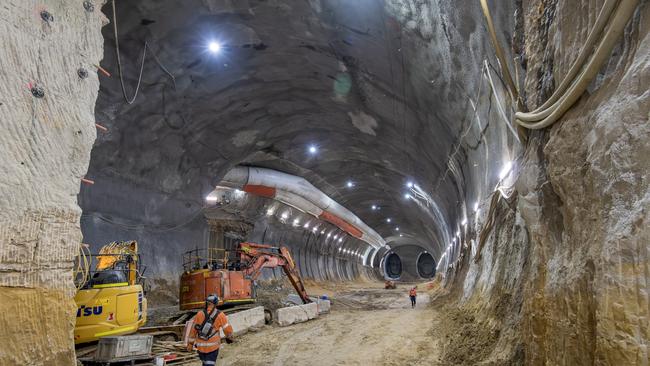 The newly excavated Hunter Street Metro Station for the Metro West. Source: Supplied