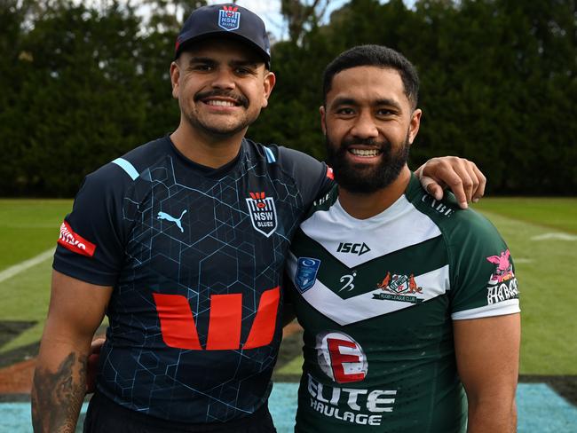 Latrell Mitchell and Semisi Kioa. Picture: Grant Trouville