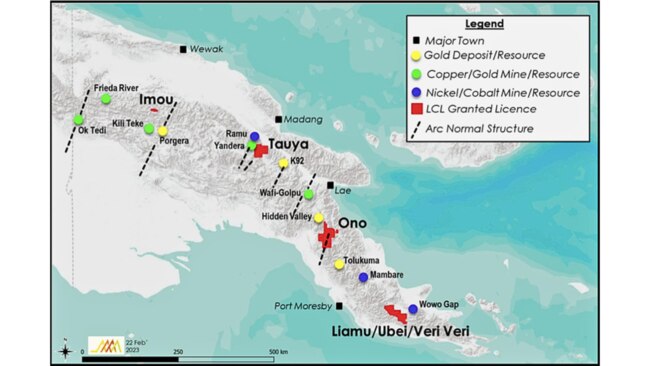 Location of the Ono project in PNG. Picture: Suppied