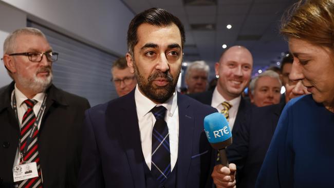 Humza Yousaf speaks after being elected as new SNP party leader. Picture: Getty Images.