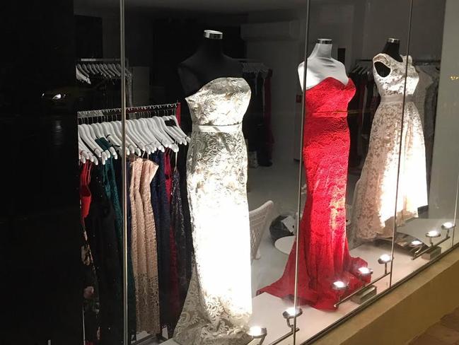 The gorgeous gowns in the window display. Picture: Supplied