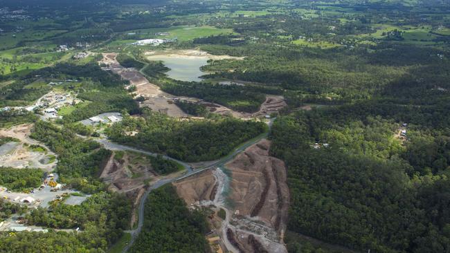 Aerial view of clearing works near Gympie for the final section of the Cooroy to Curra Bruce Highway Bypass.