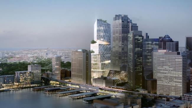 An artist’s impression of the Quay Quarter Tower in Sydney, which is part-owned by the AMP Capital Wholesale Office Fund (AWOF).