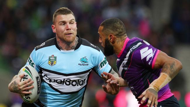 Josh Dugan once again takes his place on the Sharks wing. Picture: Getty Images