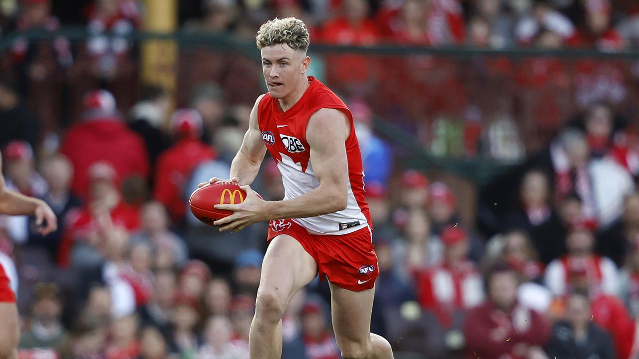 Chad Warner during the AFL Sydney Derby. Photo by Phil Hillyard