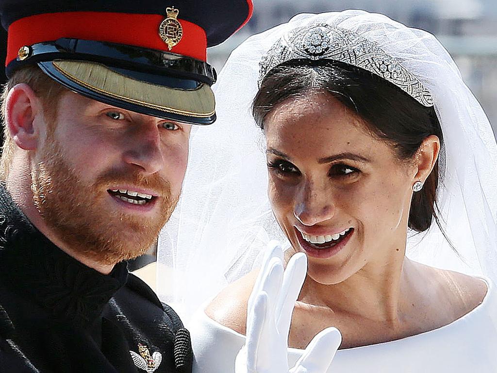 The choice of Meghan’s wedding tiara was at the centre of a bitter row between the couple and the palace. Picture: Aaron Chown/AFP