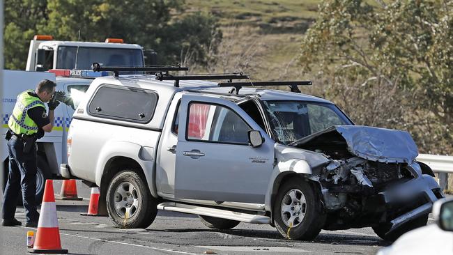 Emergency services were called to a fatal crash on the Midland Highway at Melton Mowbray this afternoon. Picture: ZAK SIMMONDS