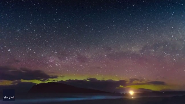 Aurora australis and bioluminescence from Goats Beach