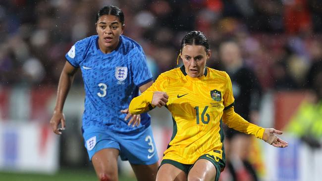 The Matildas last did battle against the Lionesses in April, winning 2-0. Picture: Charlotte Wilson/Offside/Offside via Getty Images