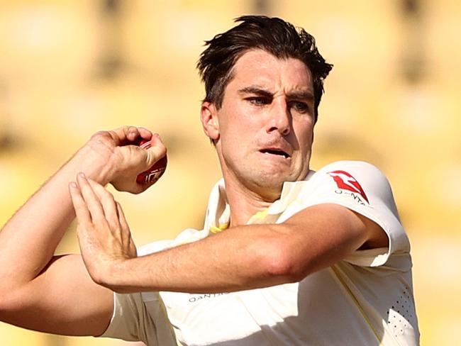 NAGPUR, INDIA - FEBRUARY 09: Pat Cummins of Australia bowls during day one of the First Test match in the series between India and Australia at Vidarbha Cricket Association Ground on February 09, 2023 in Nagpur, India. (Photo by Robert Cianflone/Getty Images)