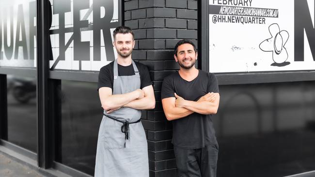 Chef Scott Lord and Commune Group's Simon Blacher out the front of Richmond restaurant New Quarter.