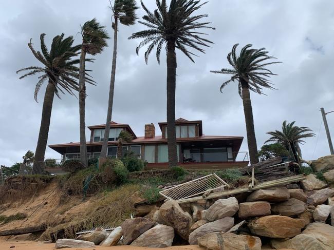 Narrabeen Beach, near the end of Goodwin St, this morning. Picture: John Grainger