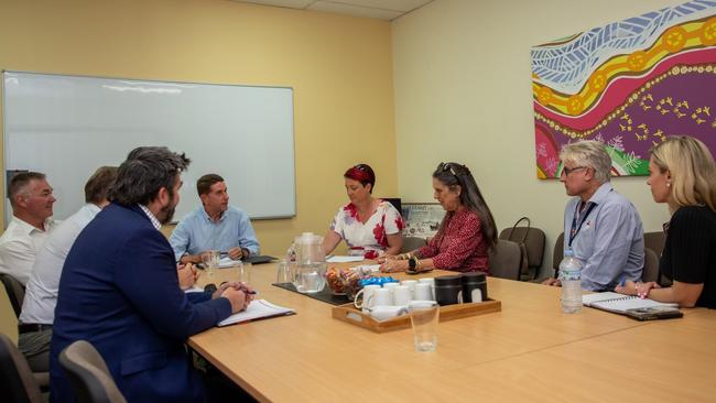 Queensland Treasurer and Minister for Trade and Investment Cameron Dick and Resources Minister Scott Stewart meets with the Mount Isa Chamber of Commerce in Mt Isa after Glencore announced Mt Isa Mines’ closures.