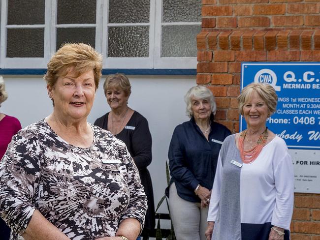 CWA Mermaid Beach President Jan Woolmer with just some of the clubs members.  Picture: Jerad Williams