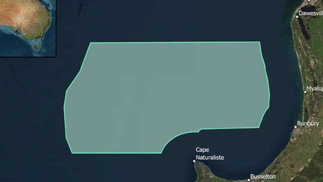 Map of proposed wind farm area. Picture: Department of Climate Change, Energy, the Environment and Water