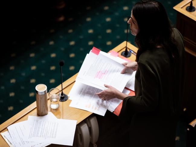 New Zealand Prime Minister Jacinda Ardern speaks during Question Time at Parliament in Wellington yesterday. Picture: Getty Images