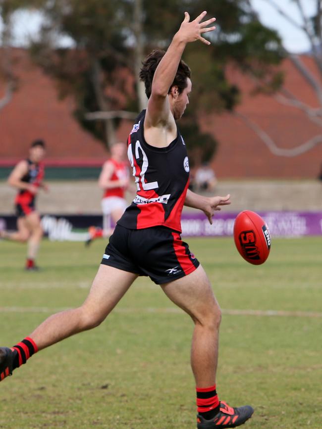 Isaac Johnson in action for West Adelaide at Prospect Oval earlier this season. Picture: AAP/Emma Brasier