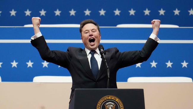 Tesla, SpaceX and X CEO Elon Musk at an inauguration event at Capital One Arena in Washington. Picture: Christopher Furlong/AFP