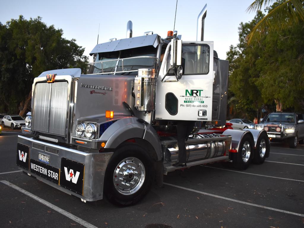 Helena O'Conner and Darcy Torrens arrived by truck to Mirani State High School formal at Ocean International on September 8, 2023. Photo: Zoe Devenport