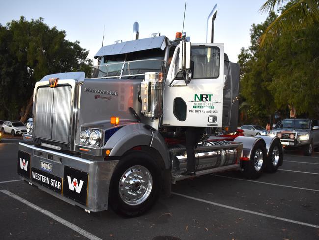 Helena O'Conner and Darcy Torrens arrived by truck to Mirani State High School formal at Ocean International on September 8, 2023. Photo: Zoe Devenport