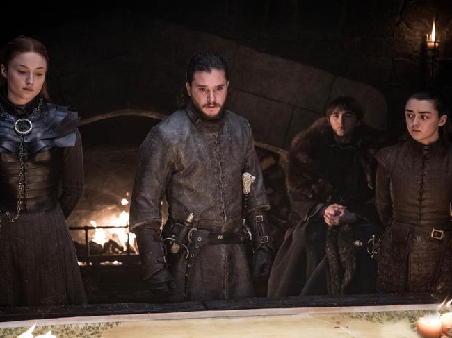 Sansa Stark (Sophie Turner), Jon Snow (Kit Harington), Bran Stark (Isaac Hempstead Wright) and Arya Stark (Maisie Williams) are trying to work if they will live … or die in the final season of GoT. Picture: HBO