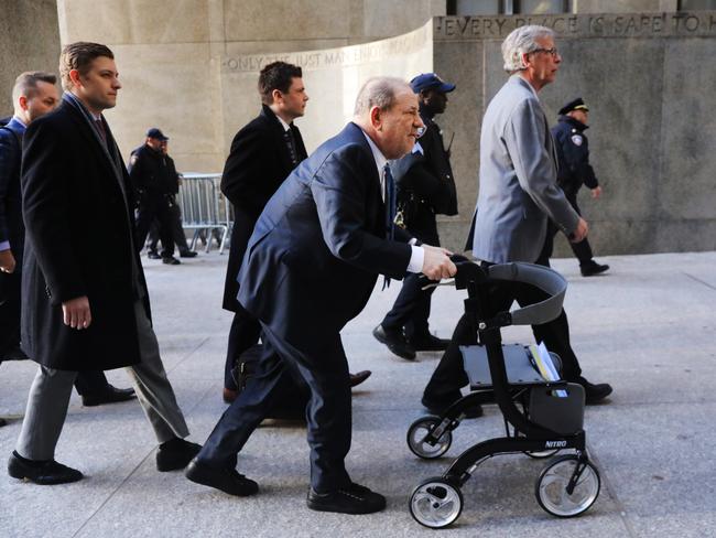 Weinstein has not been allowed to use his walking frame in jail. Picture: Getty