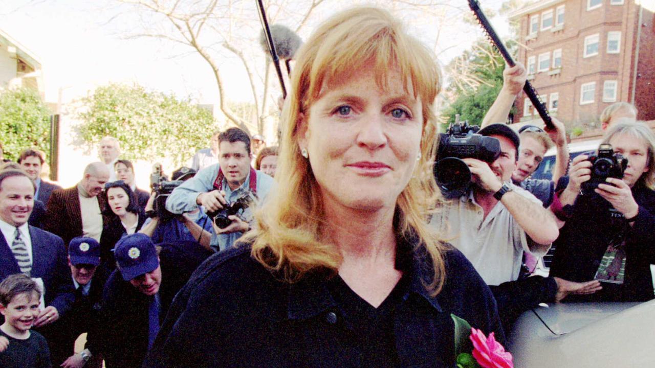 The Duchess of York, Sarah Ferguson, as she departed a Sydney suburb on Aug 2, 1996. Picture: AP